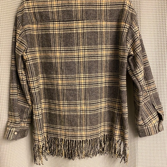 WOOL BLEND - ONLY Blue Denim Anno 1995 Plaid Snap Front Jacket - SIZE M - Picture 2 of 10